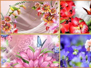 Jigsaw Puzzle «Flowers. Collage.»