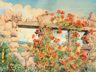 Пазл «Цветы у ограды»