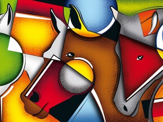 Jigsaw Puzzle «Tsvetnie koni»