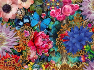Rompecabezas «flower collage»
