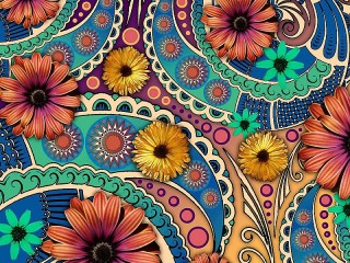 Jigsaw Puzzle «Floral pattern»