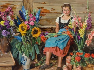 Puzzle «flower girl»