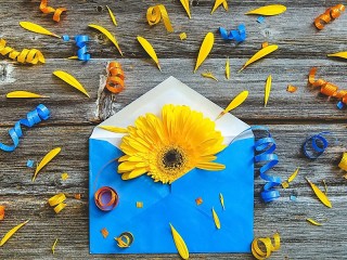 Jigsaw Puzzle «Flower in the envelope»
