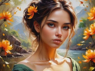 Jigsaw Puzzle «Flower in hair»