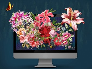 Пазл «Flowering monitor»