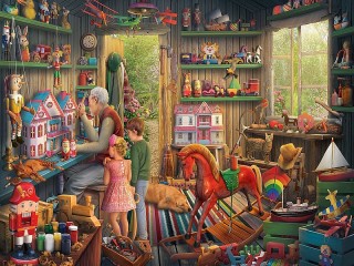 Jigsaw Puzzle «Grandpa in the workshop»