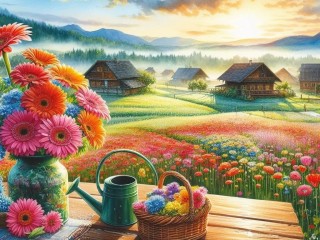 Jigsaw Puzzle «Morning bouquet»