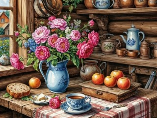 Jigsaw Puzzle «In a village house»