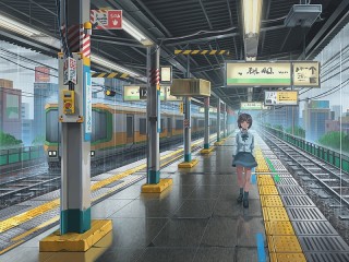 パズル «In the rain at the station»