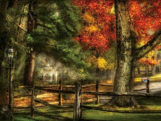 Puzzle «In the autumn park»