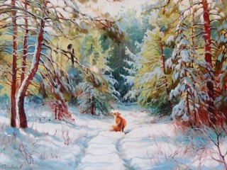 Puzzle «In the winter forest»