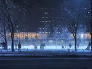 Пазл «Evening skating rink»