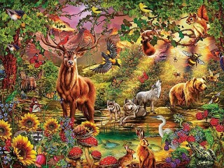 Jigsaw Puzzle «Evening forest»