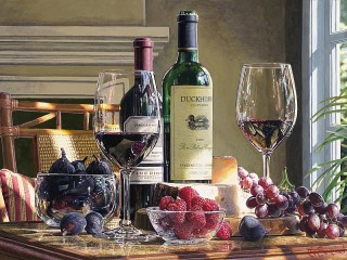 Jigsaw Puzzle «Wine and berries»