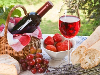 Rompecabezas «Wine and berries»