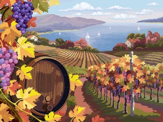 Jigsaw Puzzle «Vineyard by the sea»