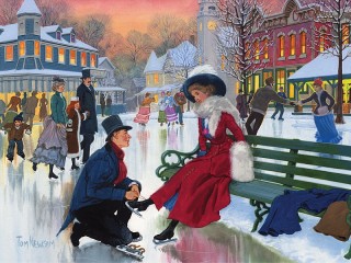 Jigsaw Puzzle «Figure skaters in love»