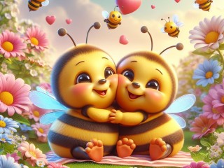 Quebra-cabeça «Love bees»