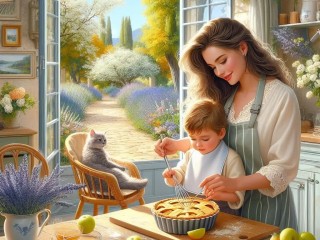Jigsaw Puzzle «Together with mom»