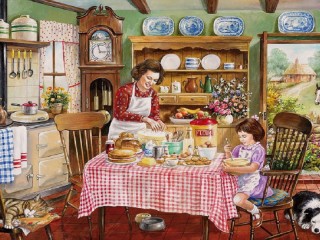 Jigsaw Puzzle «Together with mom»
