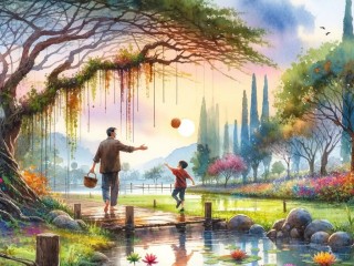 Jigsaw Puzzle «Together with dad»