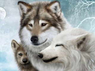 Пазл «Волчья семья»