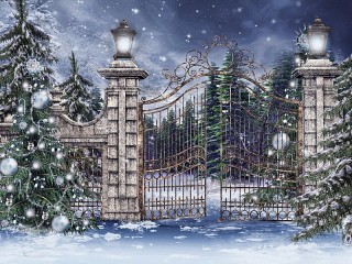 Пазл «Ворота в зимний парк»