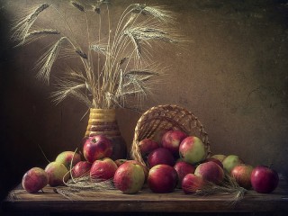 Jigsaw Puzzle «Apples and ears of corn»