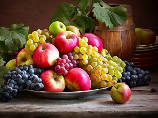 Пазл «Яблоки и виноград»