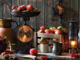 Jigsaw Puzzle «Apples on the scales»
