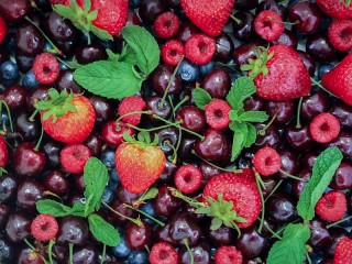 Jigsaw Puzzle «Berries and mint»