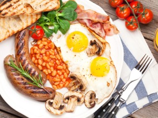 Jigsaw Puzzle «Fried eggs with mushrooms»