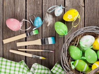 Jigsaw Puzzle «Eggs and brush»