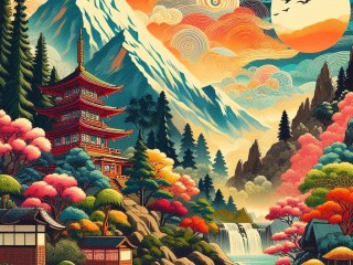 Jigsaw Puzzle «Japanese landscape»