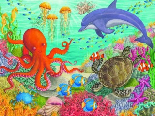 Jigsaw Puzzle «Vivid underwater world»
