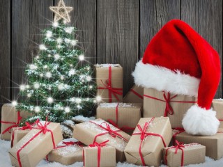 Rompecabezas «Christmas tree and hat»