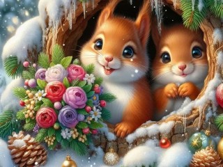 Jigsaw Puzzle «Funny squirrels»