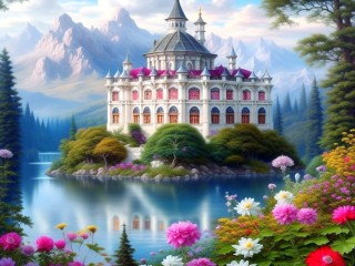 Jigsaw Puzzle «Castle on the island»