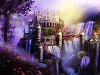 Пазл «Castle waterfalls»