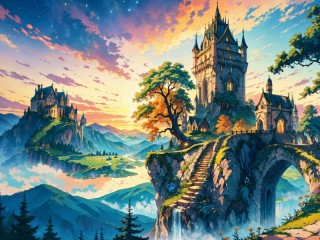 Jigsaw Puzzle «Castle over a cliff»