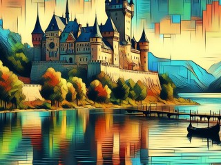 Пазл «Castle over the lake»