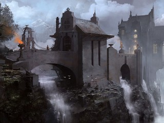 Пазл «Замок над водопадами»