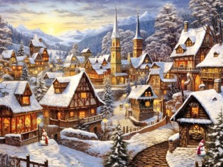 Jigsaw Puzzle «Snowy city»