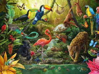 Jigsaw Puzzle «Jungle inhabitants»