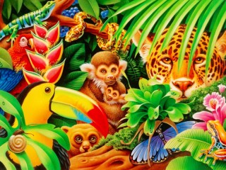 Rompecabezas «Jungle animals»