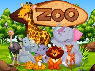 Пазл «Животные в зоопарке»