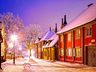 Пазл «Winter in the old town»