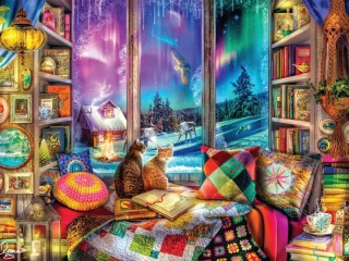 Jigsaw Puzzle «Winter outside the window»