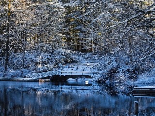 Jigsaw Puzzle «Winter bridge»