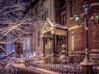 Quebra-cabeça «Winter night in Chicago»